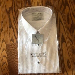 Mens White tuxedo shirt L/5 NWT